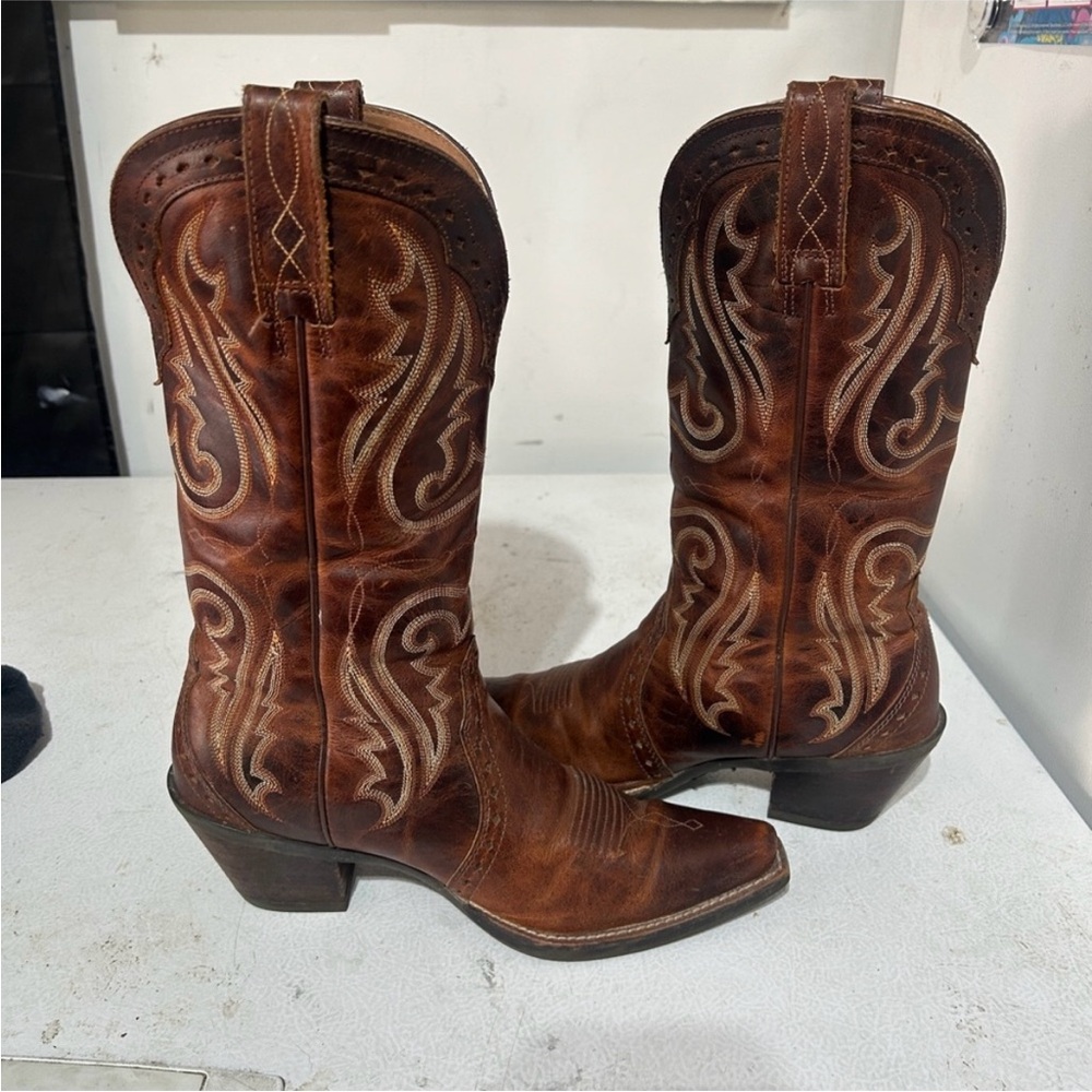 Ariat Tan Leather Cowboy Boots